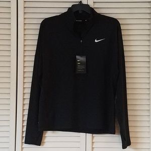 NWT NIKE DRI-FIT 1/4 ZIP TOP/SHIRT/PULL OVER BLACK